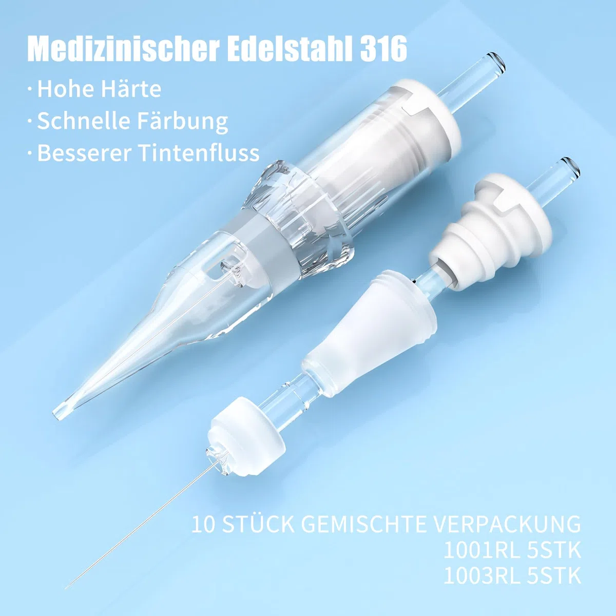 Permanent Makeup Maschine kabellose, 3mm Stroke Length Microblading Pen mit 2 Stück Batterien, 10 Stück Patronen Nadeln, 1000 mAh Akku Coreless Motor, Profis Rotary Tattoo Gun mit OLED Display,Schwarz