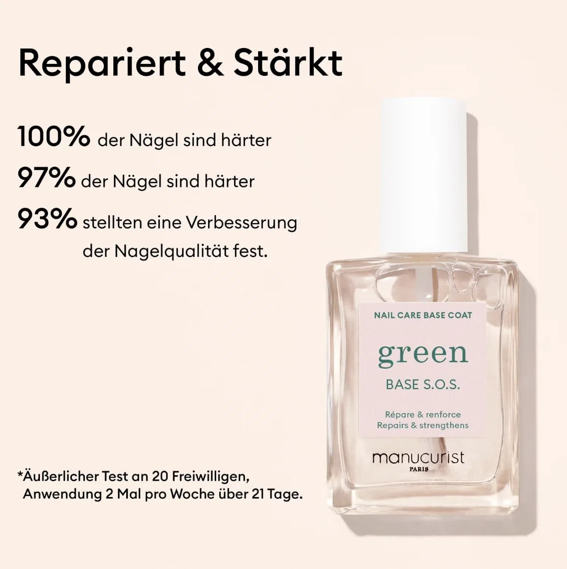 Manucurist Rescue Kit – Fingernagel Pflege Set – Nagelhärter Base Coat SOS, Nagelpflege SOS-Maske, Nagelhautöl Cuticle Oil - Nagelreparatur - Nagelpflege set - Made in France