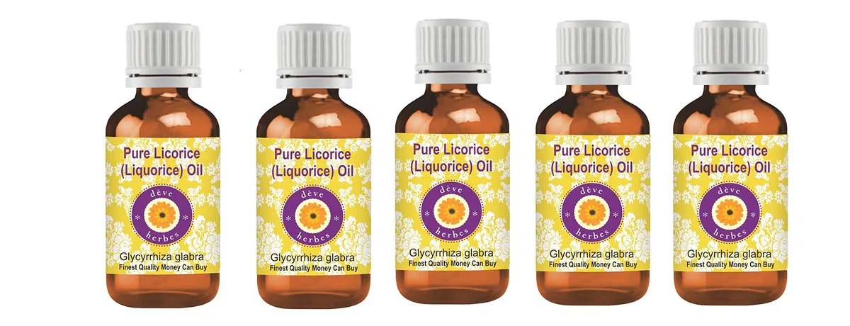 Deve Herbes Reines Lakritzöl (Glycyrrhiza glabra) (5 Stück) 100 ml x 5 (16 oz)