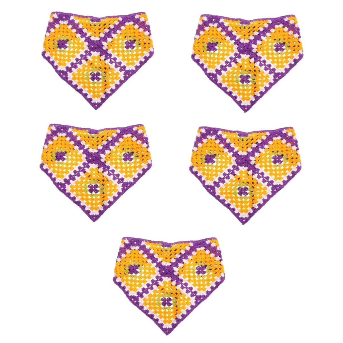FRCOLOR 5stücke Häkel-haarbandana Für Damen Farbenfrohes Turban-stirnband Elastisches Kopftuch Für Alltag Und Besondere Anlässe Für Schule Arbeit Und