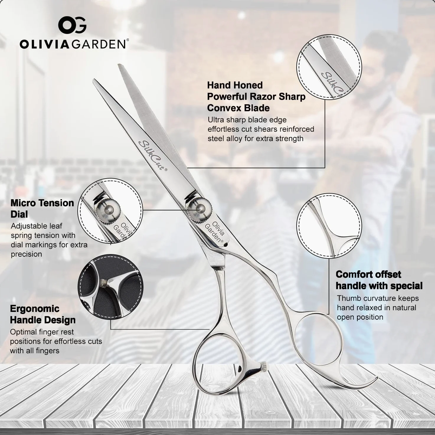 Olivia Garden SilkCut Haarschneide-Schere 5,75 Zoll, Rechtshand