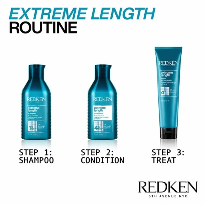 Redken Pflegeset für lange und starke Haare, Anti Haarbruch, Mit Biotin, Extreme Length 300 ml & Conditioner 300 ml