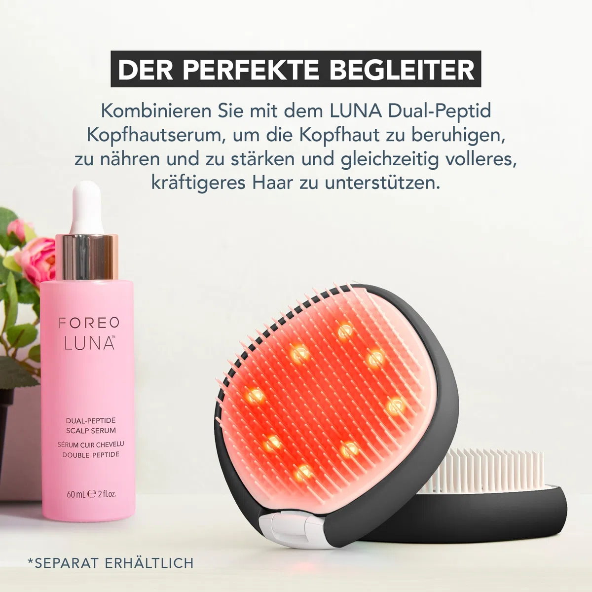 FOREO FLIP Play Advanced LED-Haarbürste – Haarwachstum & Kopfhautpflege | LED-Haarbürste, Rotlicht-Haarbürste, Kopfhautmassage, Haarwachstum, Entwirrbürste, Frizz-Kontrolle, Alle Haartypen