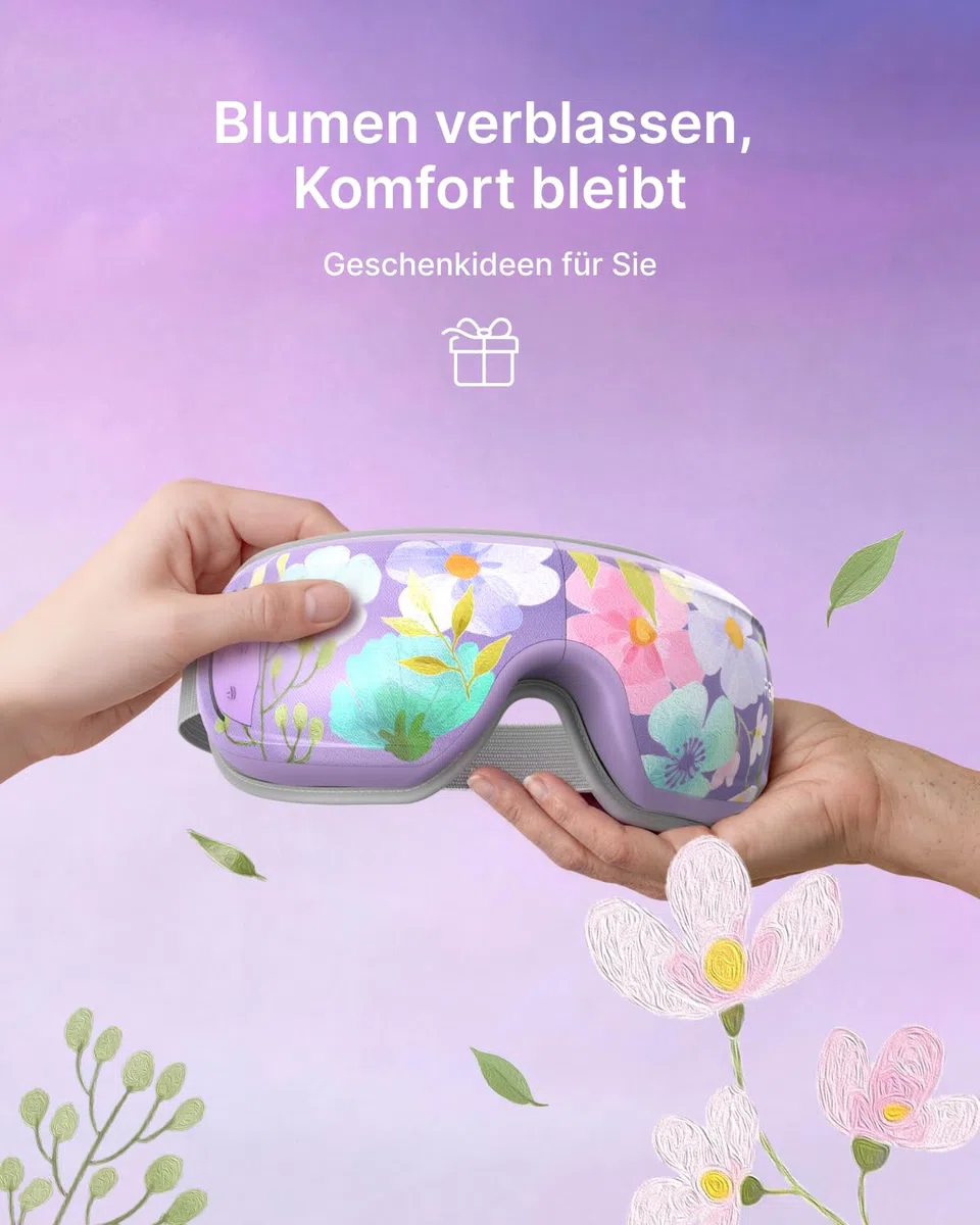 RENPHO Augenmassagegerät mit Wärme & Kühlfunktion und Sprachsteuerung, Geschenk Muttertag für Frauen, Augenmassage Maske gegen Migräne, trockene Augen und Stress – Eyeris 3