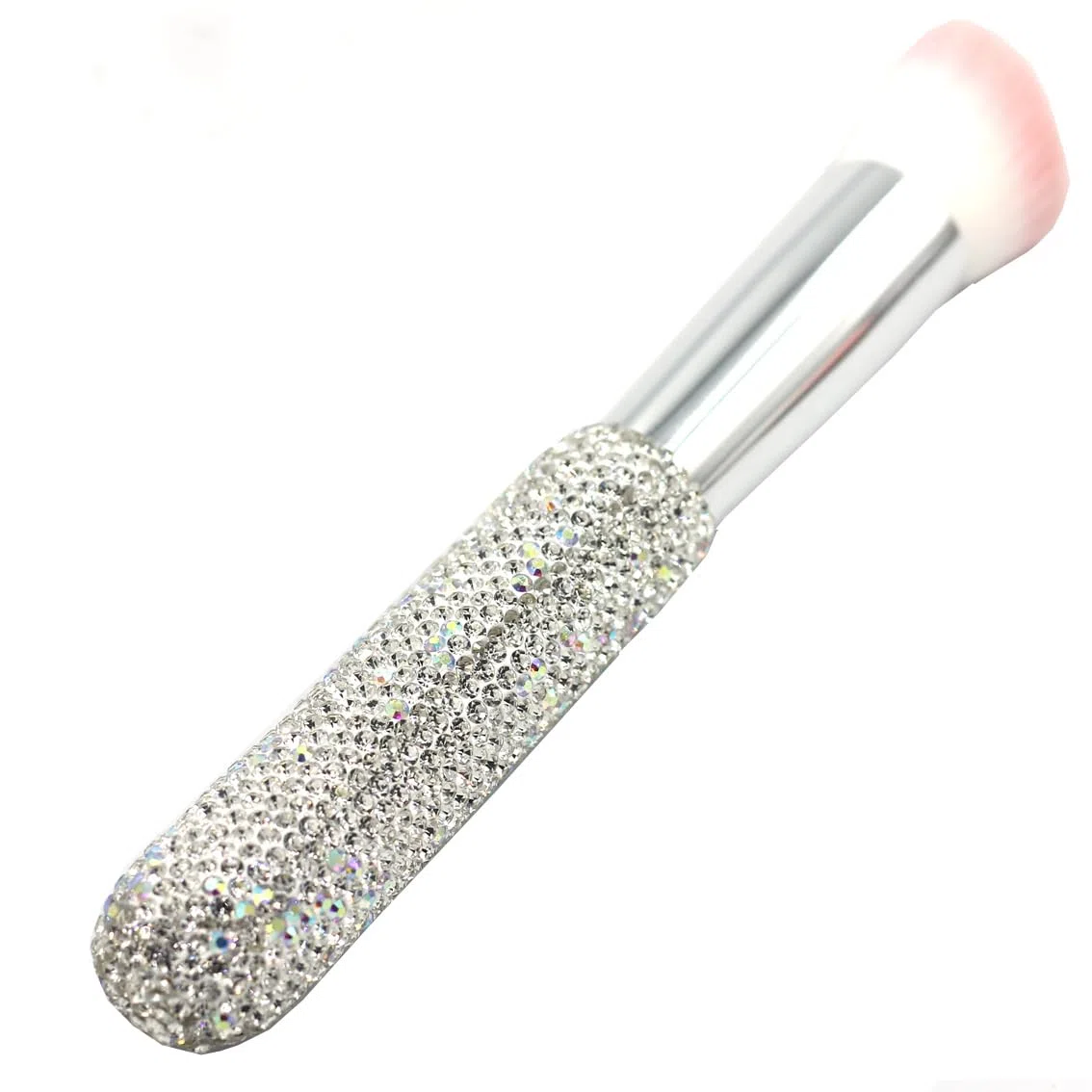 Bling 8-teiliges Kosmetik-Make-up-Pinsel-Set: superweiche Pinsel, funkelnde Diamantgriffe, tragbare PU-Ledertasche, ideales Geschenk für Make-up-Liebhaber (Silber)