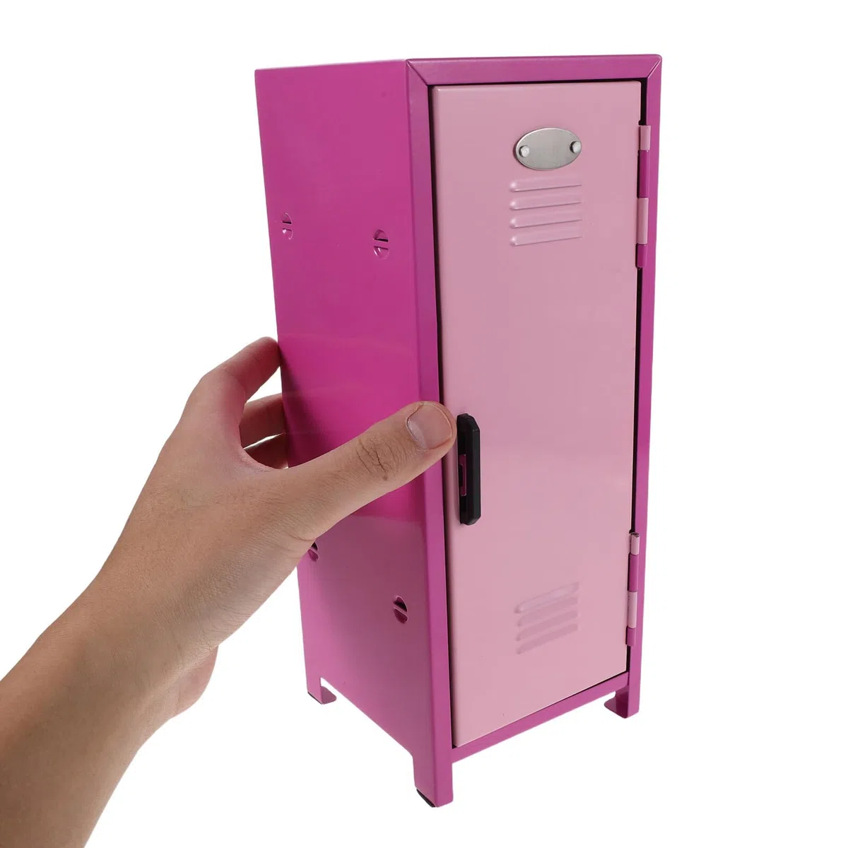 Kleiner Kosmetik Aufbewahrungsbox aus Eisen mit Deckel Multifunktionaler Make Up Organizer für Schreibtisch Rosa mit Mehreren Fächern für Hautpflege und Beauty Zubehör