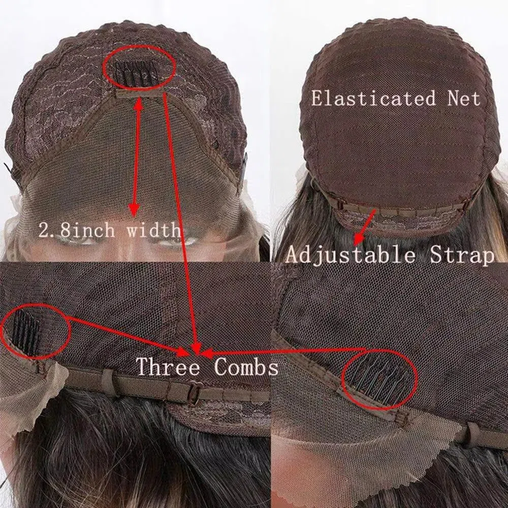 Haarpflege 24 Zoll Schwarze Doppelgeflecht-Mittelteil-Lace-Front-Perücke Für Frauen Hitzebeständige Faser
