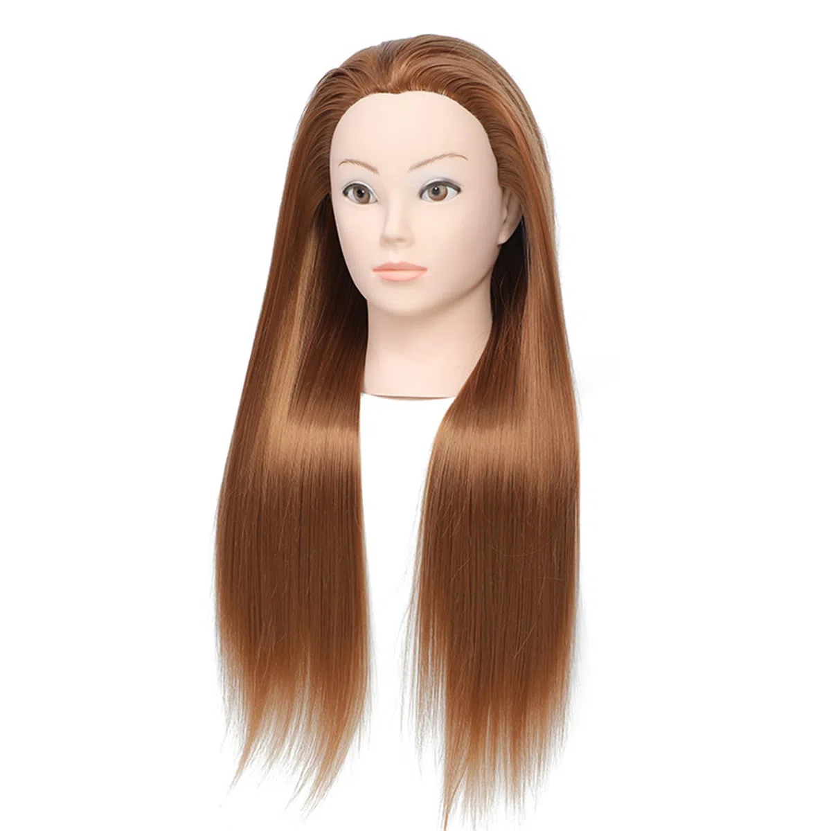 Mannequin Head mit Ständer Haarpuppe zum Üben Echtes Haar 55cm/22in für Haarstyling, Friseurausbildung, Flechten-30#