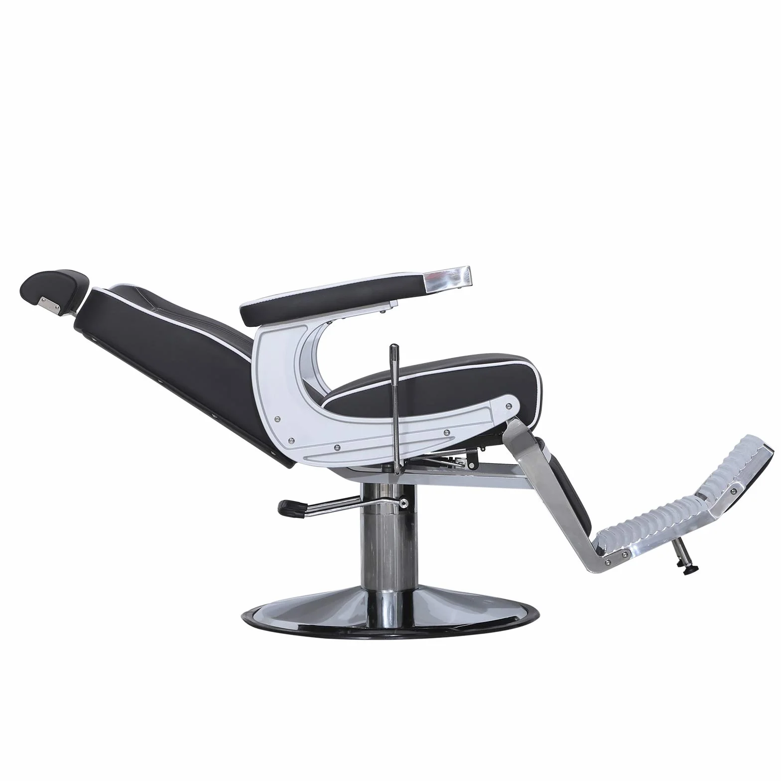 Barberpub Friseurstuhl Bedienungsstuhl 3822 Silber-Schwarz