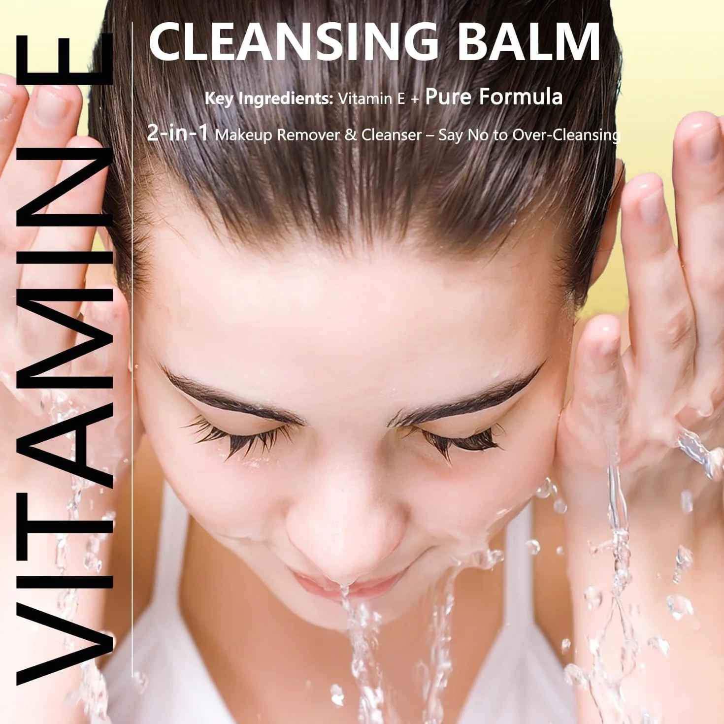 Vitamin E Reinigungsbalsam, ölbasierter Make-up-Entferner-Balsam, feuchtigkeitsspendend, saubere Schönheit, vegan, schlanke Metalldose mit magnetischem Spatel, geeignet für alle Hauttypen, den
