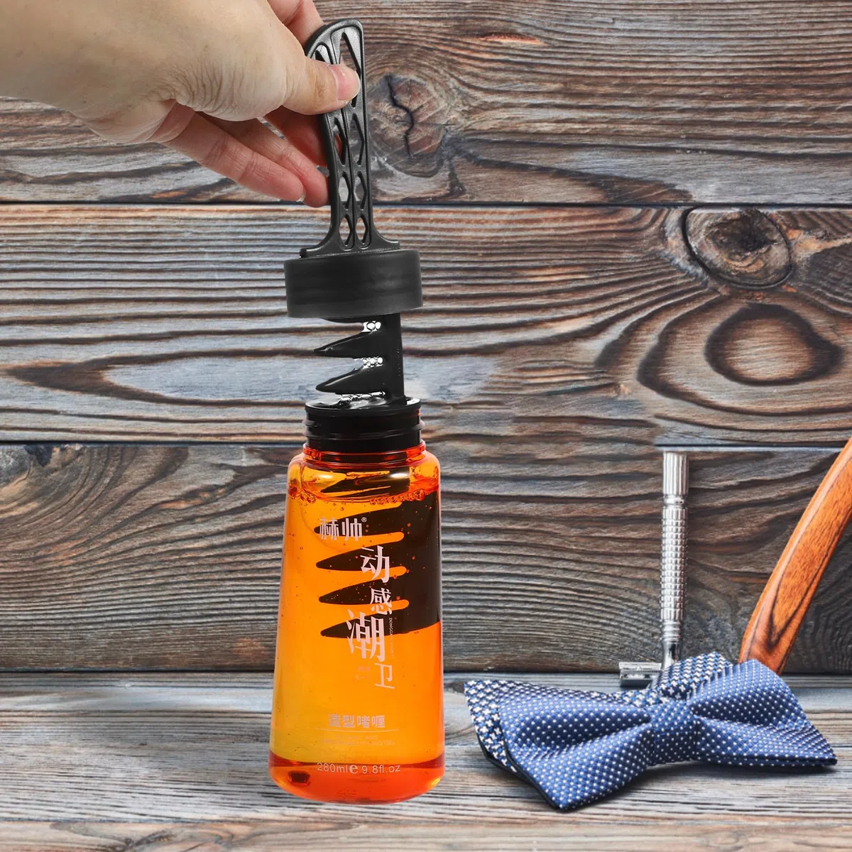 2-in-1 Haargel mit Kamm für Herren Feuchtigkeitsspendendes Styling Gel Schnelltrocknend Haarpflege Zuhause