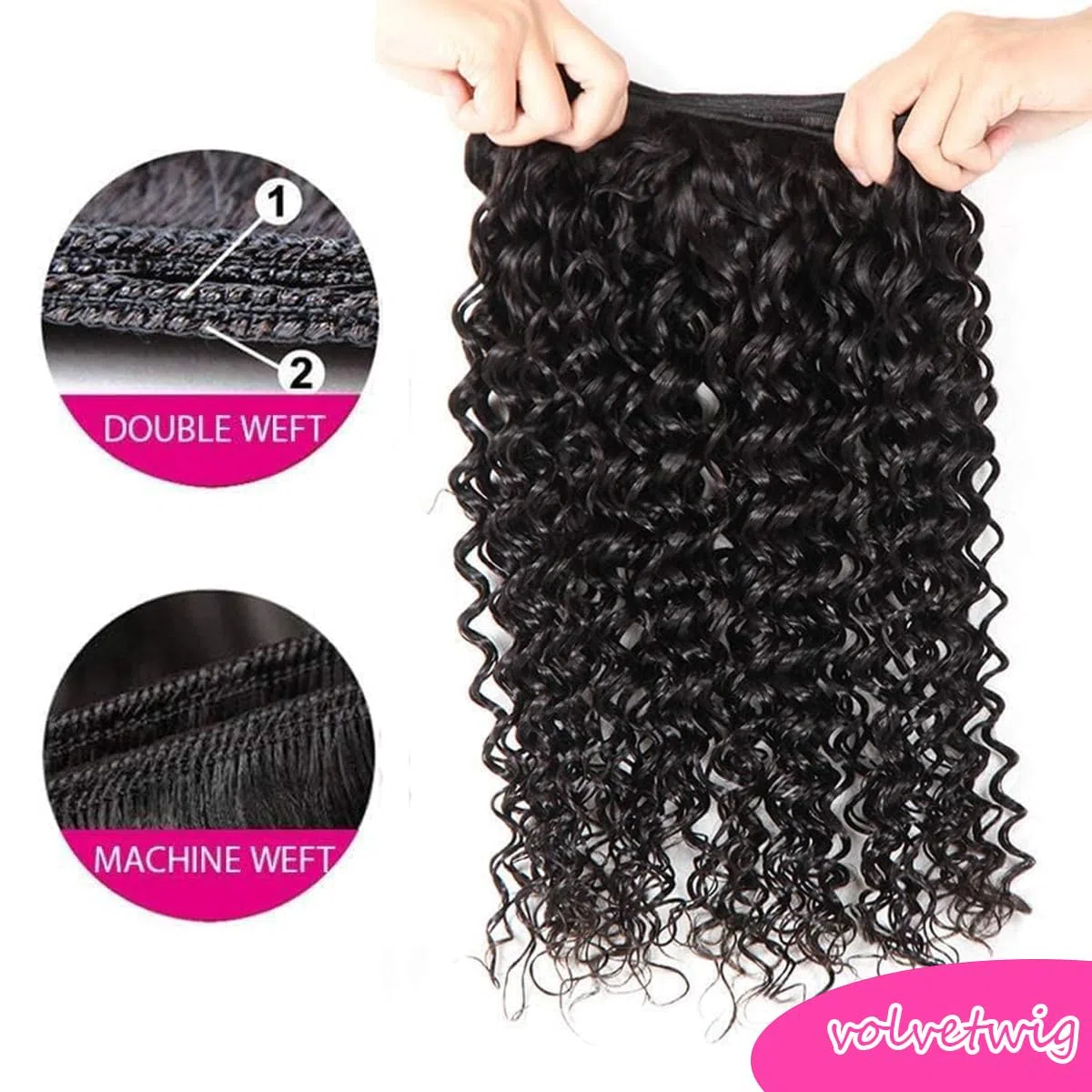 Echthaar Tressen Bündel Water Wave Human Hair Extension Single Bundles Unprocessed Raw Weave Remy Haartressen Double Weft Natural Black Color for Woman 22 24 26 zoll