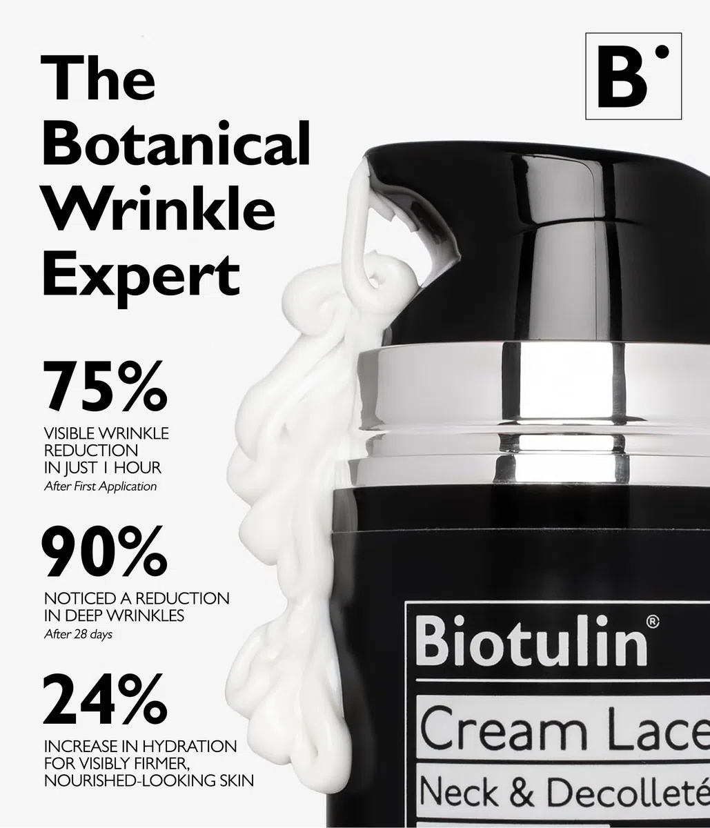 BIOTULIN Cream Lace 100ml | Lotion für ein faltenfreies Dekolleté | Anti-Aging Creme für Körper und Hals | Biotulin + vegane Aminosäuren