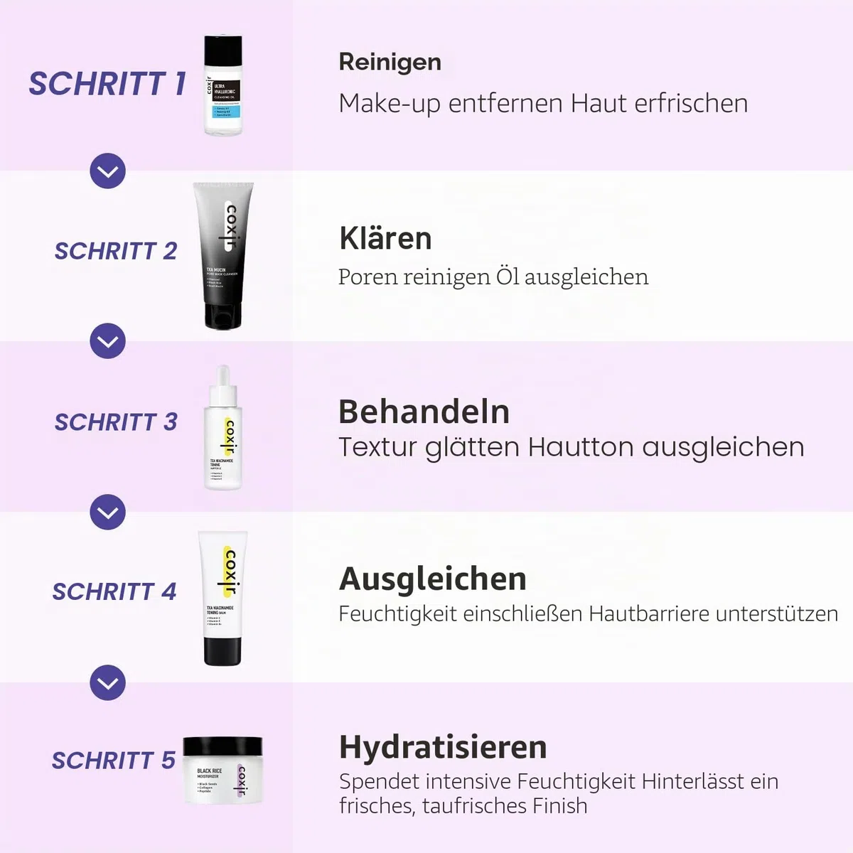 coxir K-Beauty mit coxir (KOREA BOX) [K-BEAUTY, Hautpflege-Geschenkset mit Premium-Geschenk, Koreanische Hautpflege]