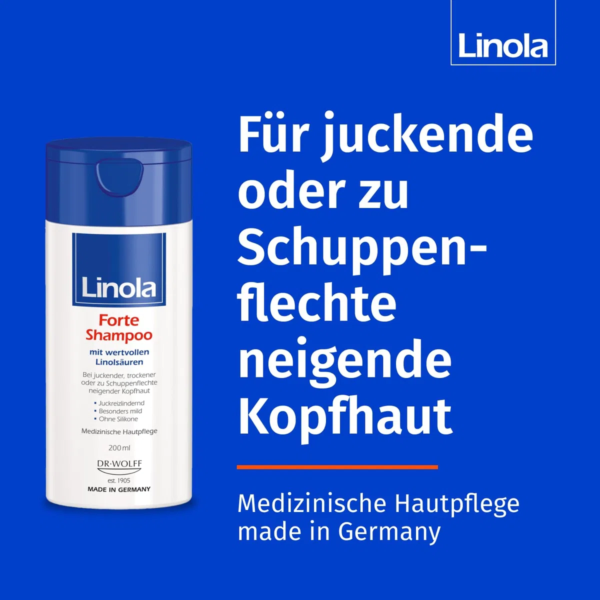 Linola Forte Shampoo & Haar- und Kopfhautspülung - 2 x 200 ml | Dusch-Set gegen Juckreiz und Schuppenflechte | Für entspannte Kopfhaut und geschmeidiges Haar