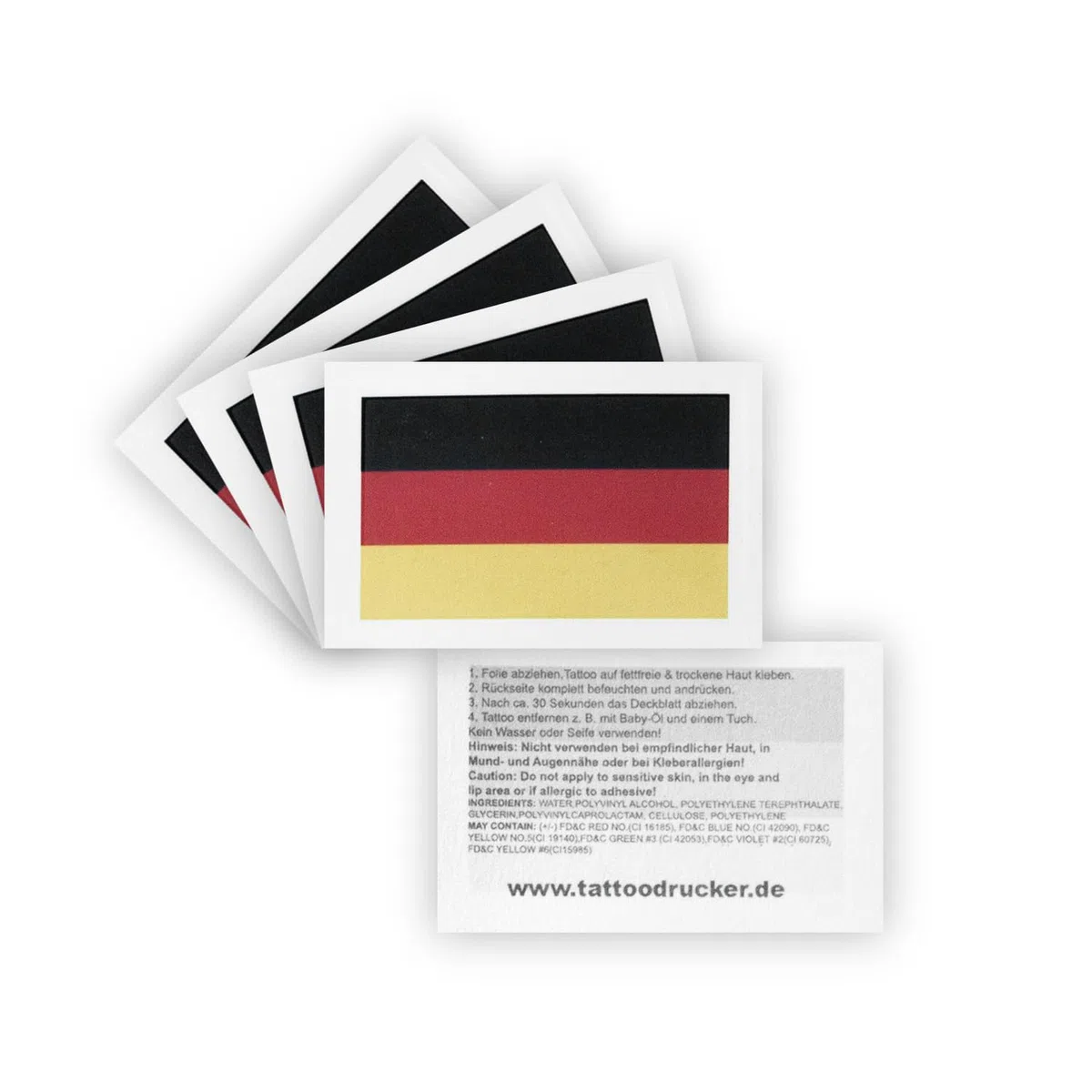 1000 x Deutschland Fahne als temporäres Abziehbild - WM 2026 Fan Tattoo (1000)