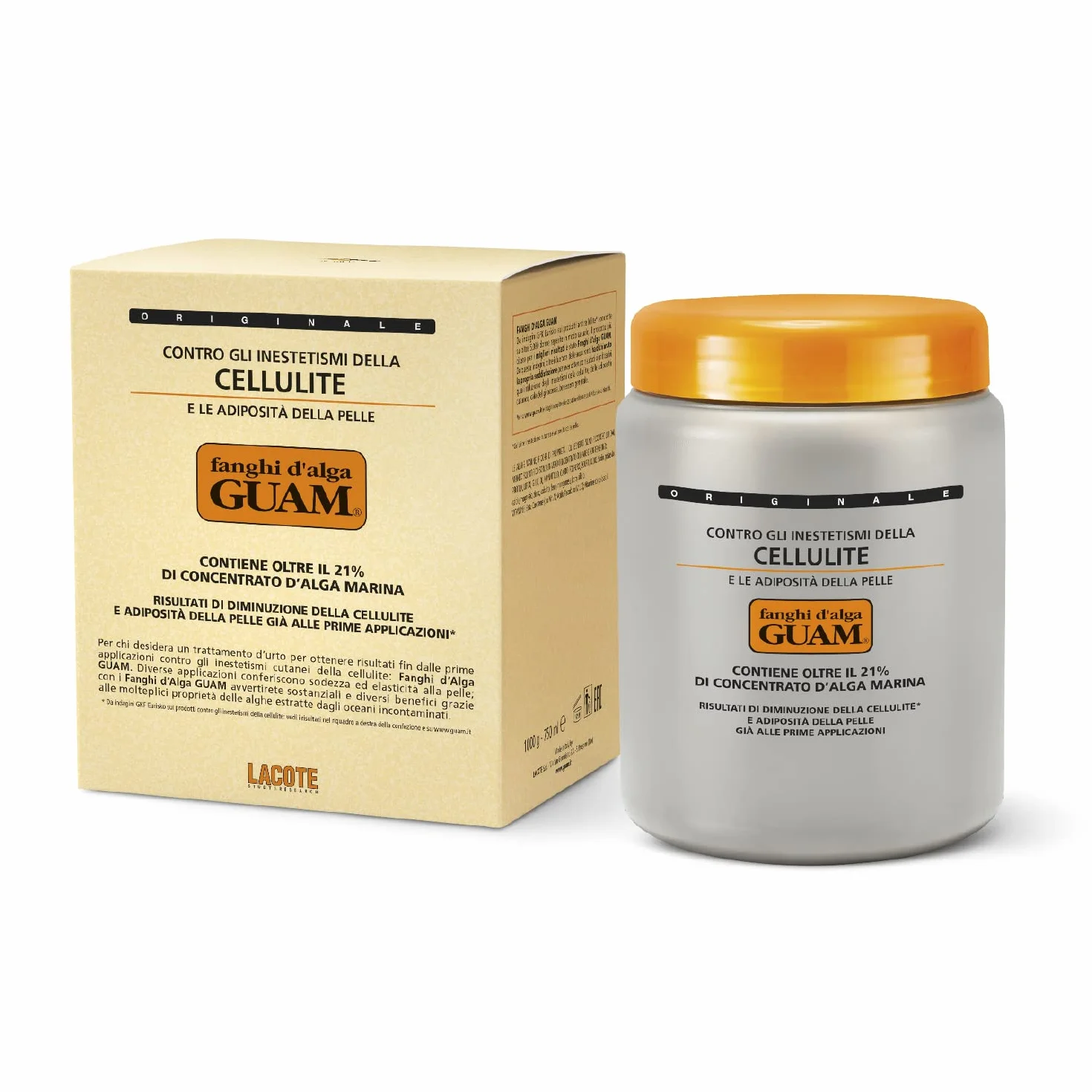 Guam, Algenfango Guam, Traditionelle Formel, Sichtbare Verringerung von Cellulite und Fettdepots auf der Haut, Made in Italy, 1 kg Packung