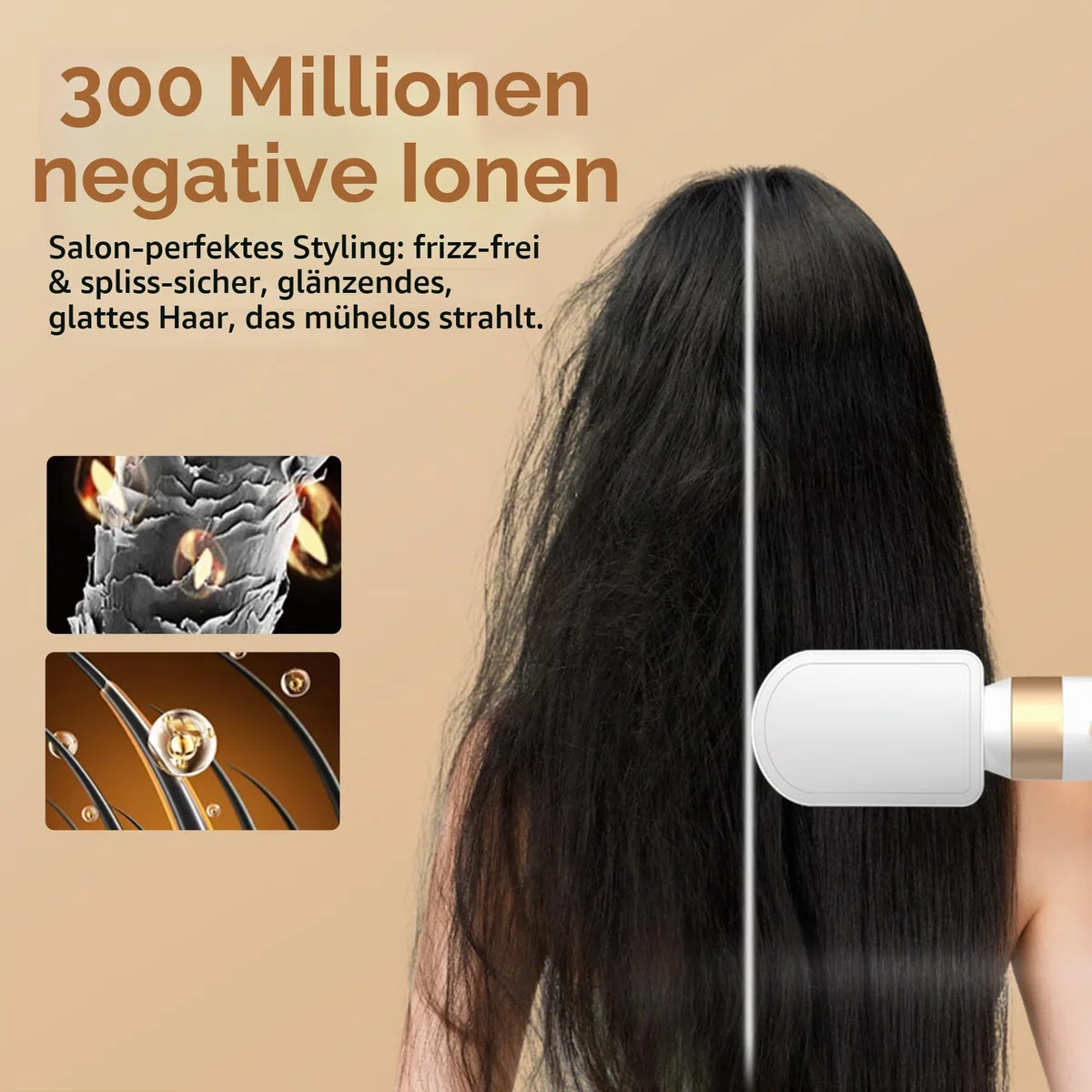 UKLISS 7 in 1 Hairstyler, Pro Haarstyler & Haartrockner Set mit Warmluft Lockenbürste, 1400W Hair Dryer, Rundbürstenföhn, Warmluftbürste, Haarföhn, Thermal Brush, Geschenke für Frauen Haarstyling