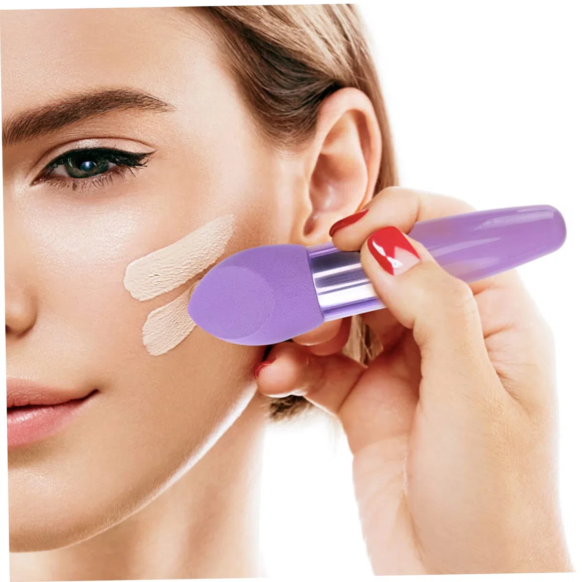 Beauty Make Up Puff Stifte in Stiftform aus Latex für Kosmetikanwendung | Make Up Schwamm Stift, Tragbar und Handlich, Schwarz und Violett, 6 Stück für Verschiedene Kosmetika