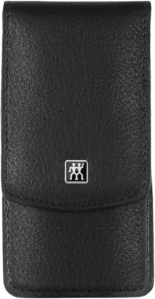 ZWILLING Maniküre-Set (3 teilig, Pediküreset für Nagelpflege und Nagelhautpflege, Leder, mit Nagelschere), Edelstahl Poliert, Schwarz