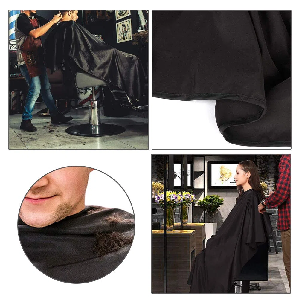 Friseursalon Haarschneideumhang Schwarz Salon Barber Cape mit Nacken Bürste Friseur Schönheit Schal