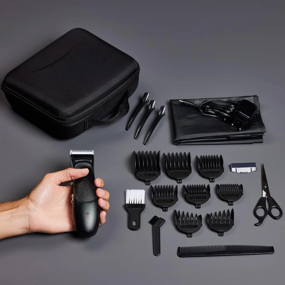 Remington Haarschneidemaschine Profi HC363C Keramik Klingen 0,5-25mm Haarschneider Set Lithium Akku