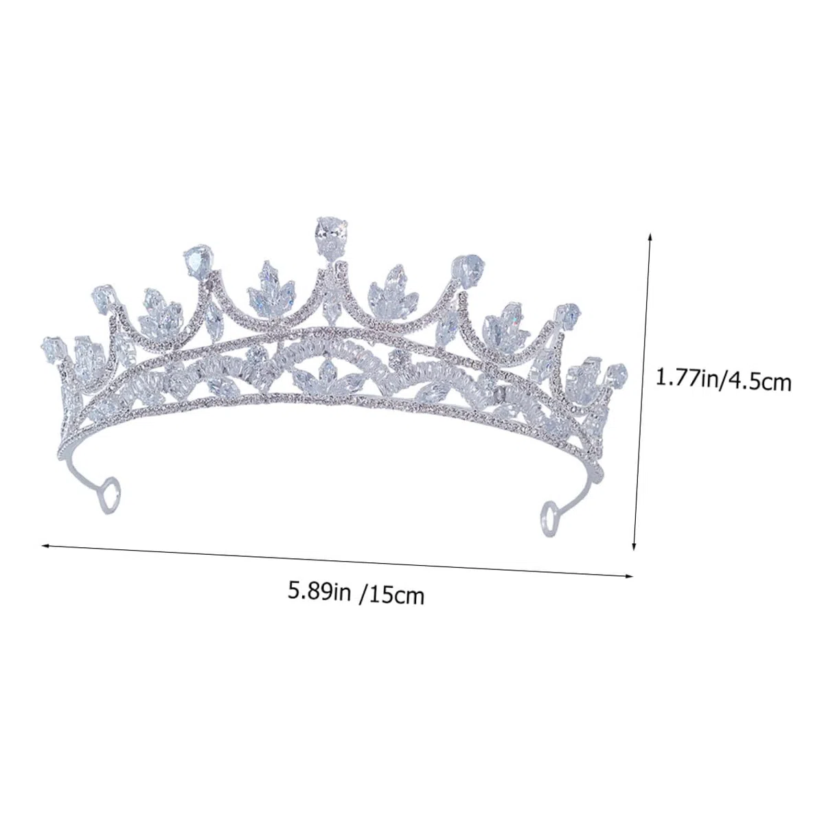 Ipetboom Hochzeitskrone Damen Zirkonia Brautkrone Haarschmuck Leicht und Langlebig für Frauen und Mädchen Braut Haarreif Stirnband Party Geschenk