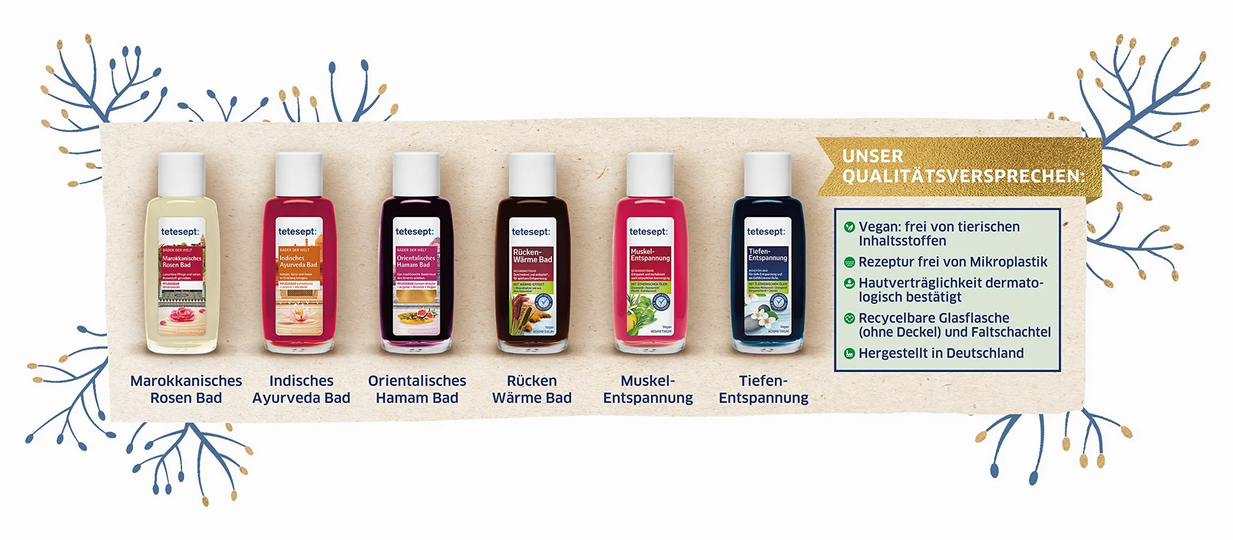 tetesept Bäder Geschenkset Bademomente – Badezusatz Probierset mit Geschenkanhänger - das ideale Präsent für jeden Anlass – 1 x Badeset (6 x 20 ml) (Packung mit 3)