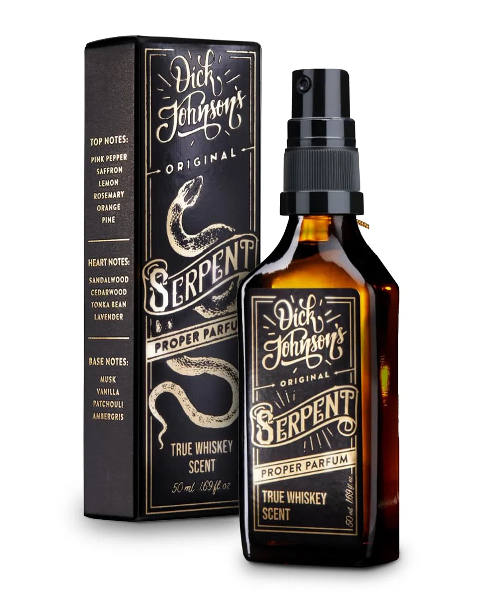 Dick Johnson Parfum Serpent True Whiskey 50 ml – Parfum mit Whiskeynote Tonkabohne Sandelholz – Herrenduft für Männer – Langanhaltendes Herrenparfum – Männer Parfüm Geschenk – Made in Finnland