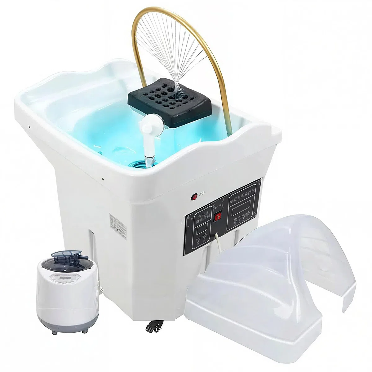 Mobiles Waschbecken-Head Spa Ausstattung Mit 60l Wassertank,Inklusive Begasungsmaschine Und Dampfhaube, Mobiles Waschbecken VerfüGt Mit 4 GeräUschloses Rad, Geeignet FüR Head Spas Und Friseursalons