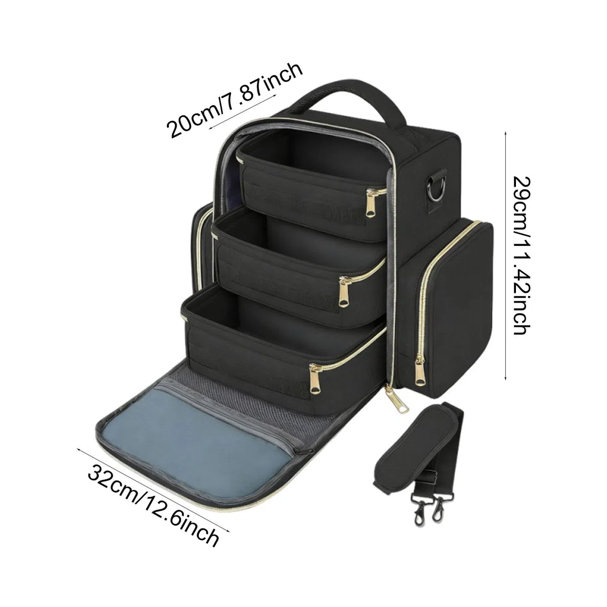 Nagellack Organizer, Gel Nagellack Reisebox, Geeignet für 72 Fläschchen, mit Stabilem Tragegriff, Ideales Geschenk für Maniküristinnen, Schwarz