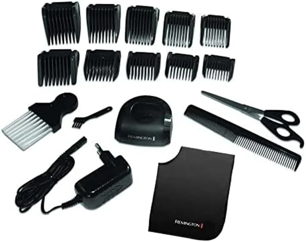 Remington Haarschneidemaschine Profi HC5811 Set selbstschärfende Keramik Klingen 0,8-40mm Präzisionseinstellung Netz-/Akkubetrieb Lithium Alukoffer