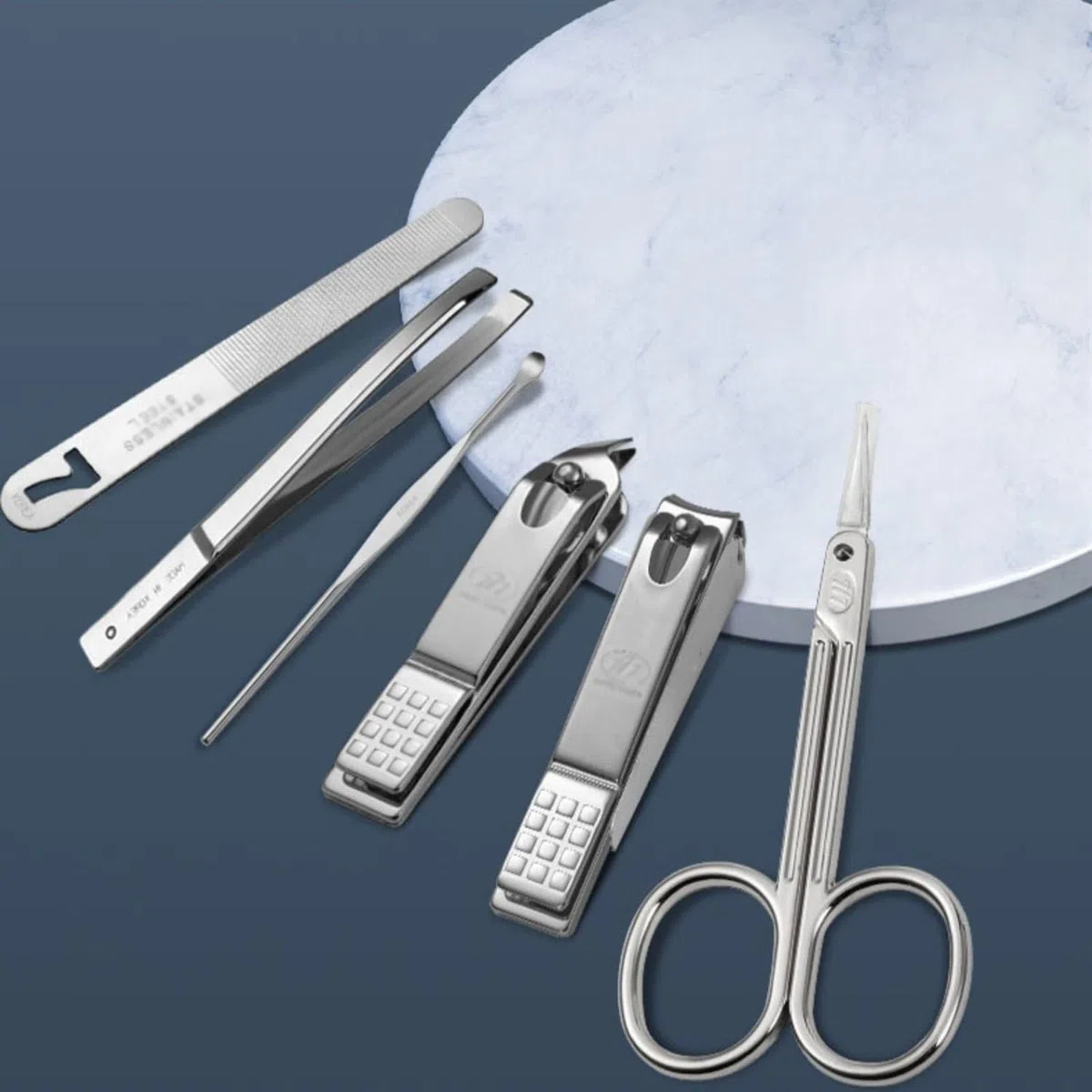 Nagelknipser-Set, 6-teiliges Nagelknipser-Set, Nagelknipser aus Edelstahl, tragbar, für die Reisepflege