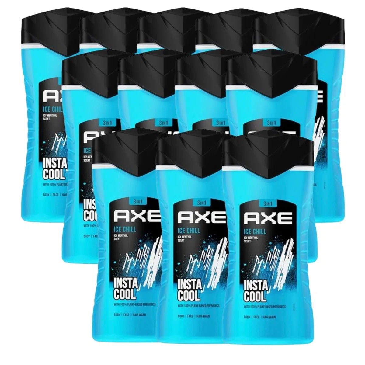 Axe 3-in-1 Duschgel & Shampoo Ice Chill für langanhaltende Frische und Duft nach der Dusche dermatologisch getestet 250 ml 12 Stück