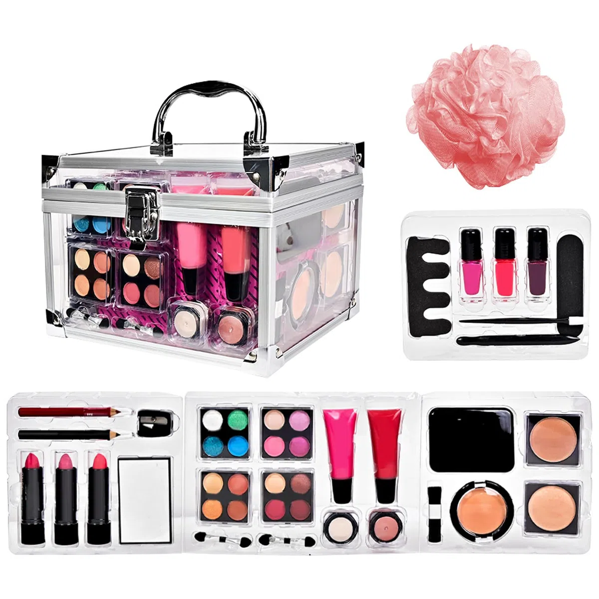 Teenager Make-up Set Schminkpalette Mit -Puder & Lidschatten | Lidschatten Rouge Pinsel Set Für Jugendliche Reise Theater Hochzeit Halloween Alltag