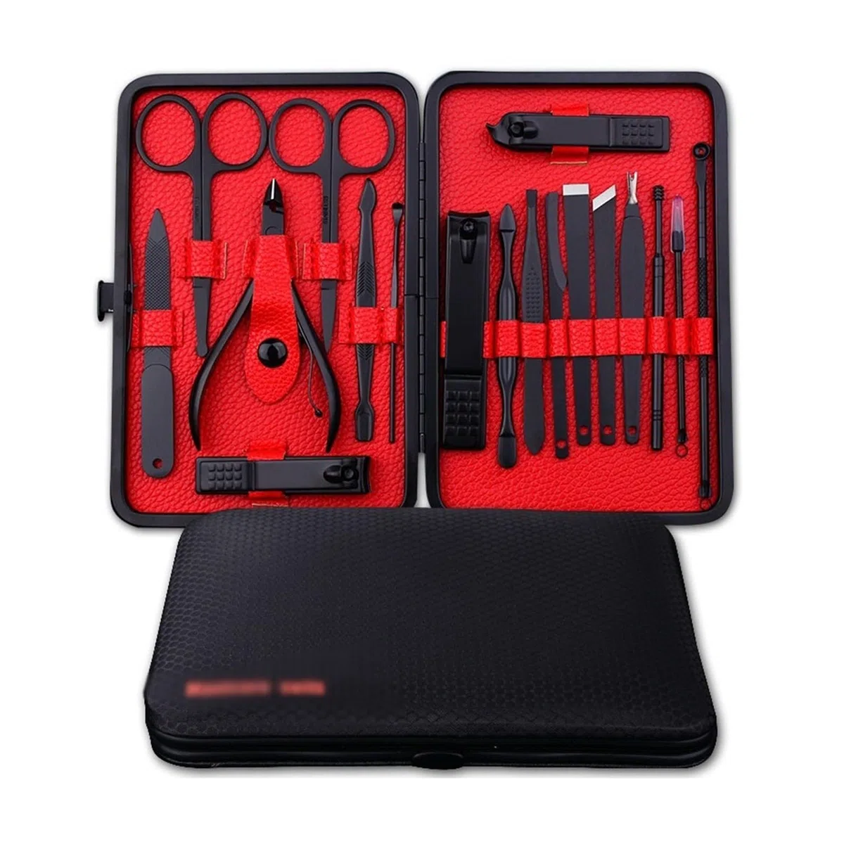 Nagelknipser Set 18-in-1-Maniküre-Set, Edelstahl-Nagelpflegeset, professionelles Nagelpflegegerät for Finger und Zehen, tragbares Pediküre-Set for Männer und Frauen Maniküre Pediküre Set