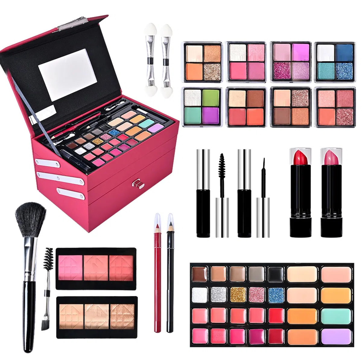 Make-up Sets für Frauen,Make-up komplett für Frauen,Set Alles in 1 | Komplette Kosmetik und Mädchen Paletten-Set Anfänger