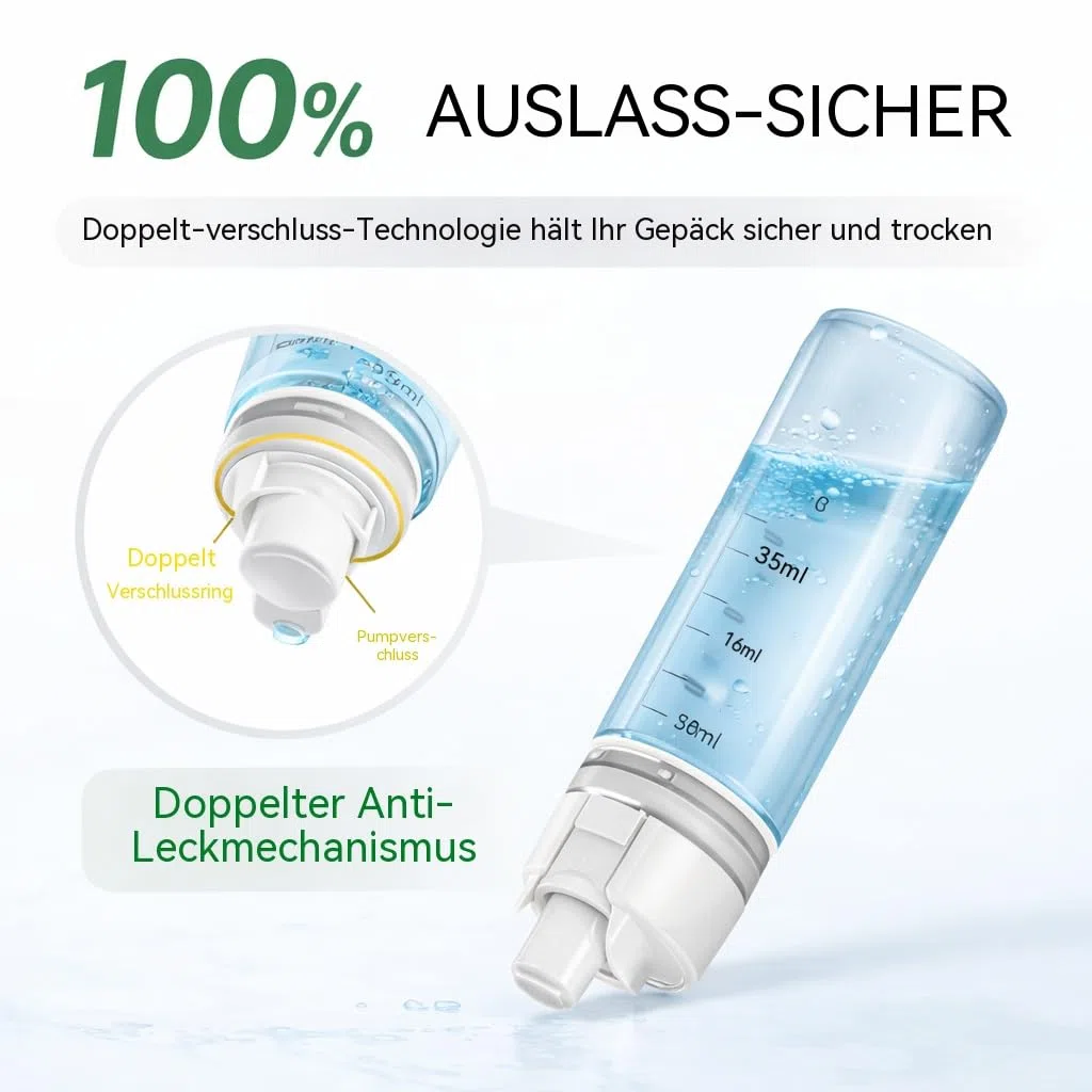 4in1 Reise Spenderflasche, Leak Proof Travel Size Containers, Portable Shampoo Lotion Conditioner Cream (2PCS)