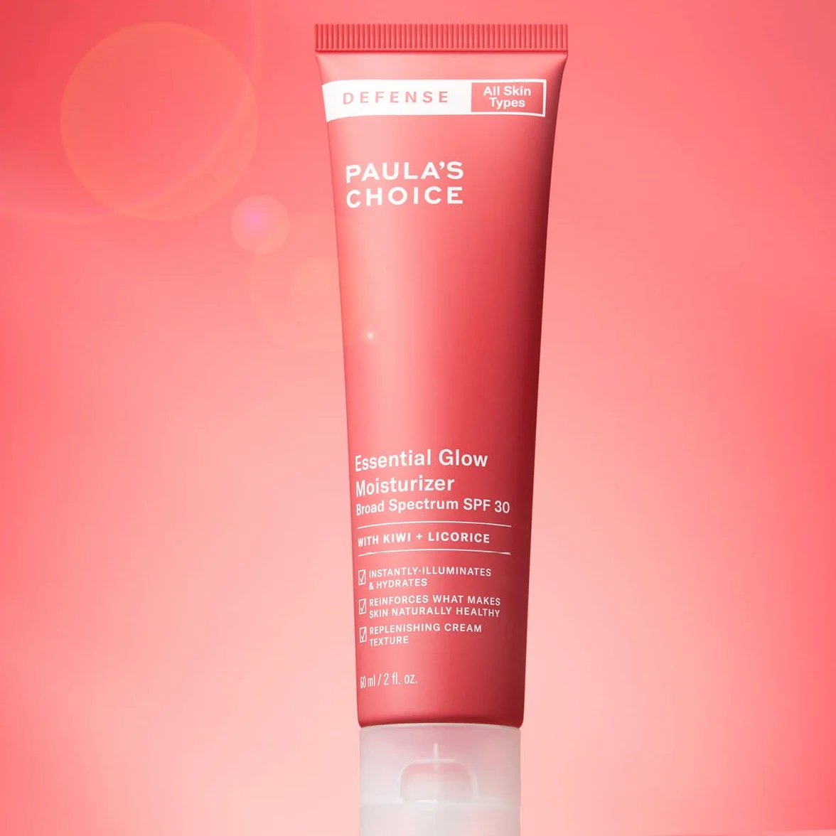 Paula's Choice Glow Tagescreme LSF 30, Leichte Textur, 60 ml | Anti-Aging - Sonnencreme Gesicht - Anti Falten - Spendet Feuchtigkeit & Schützt - mit Antioxidantien & Arganöl