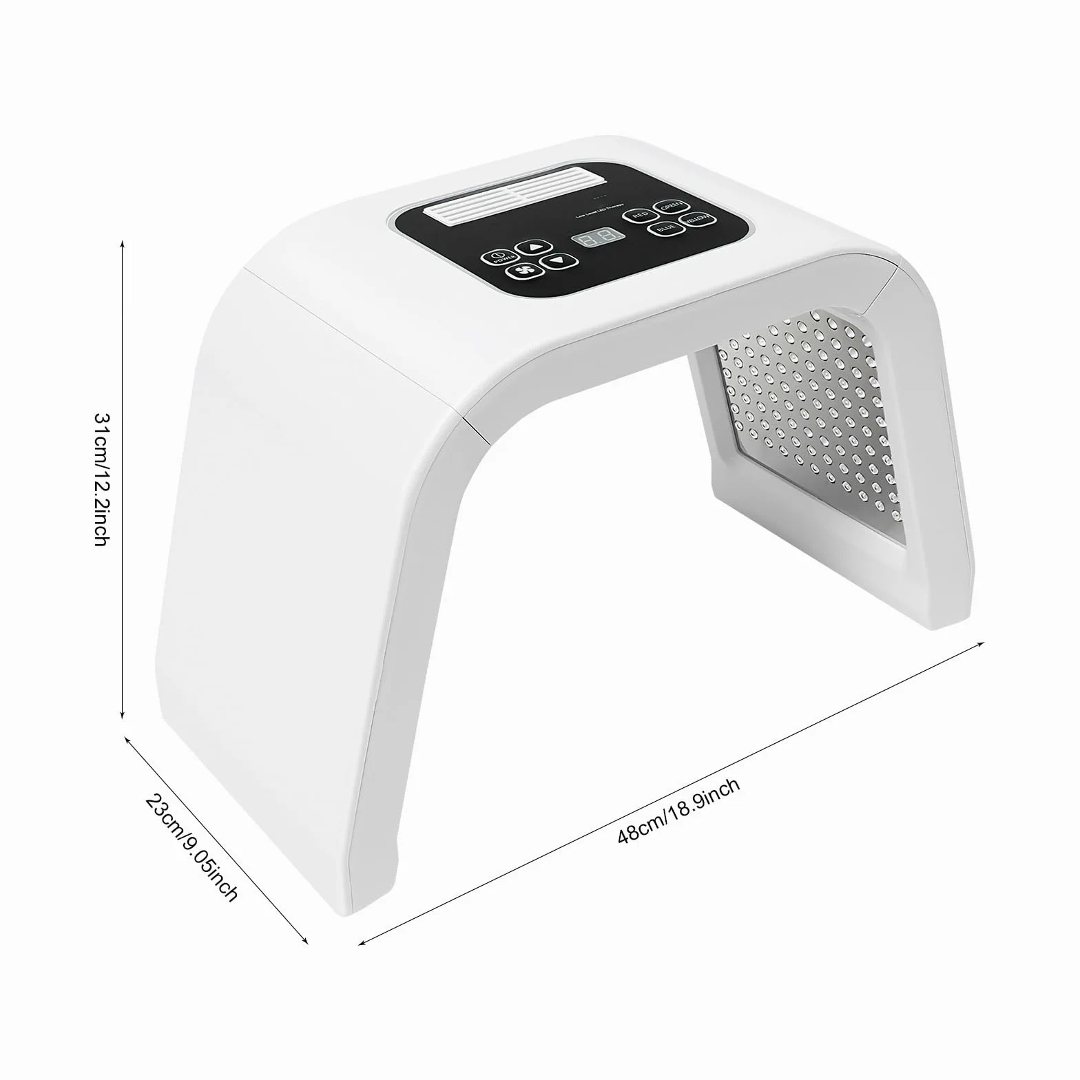 LED Licht Gesichtspflege Gerät 7 Farben, LED Beauty Lampe Mit 287 SMD LEDs, Gesicht Lichtgerät Mit Timer 5–60 Min, Tischstehend, Weiß, Für Zuhause Schönheitssalon Und Freizeitclub