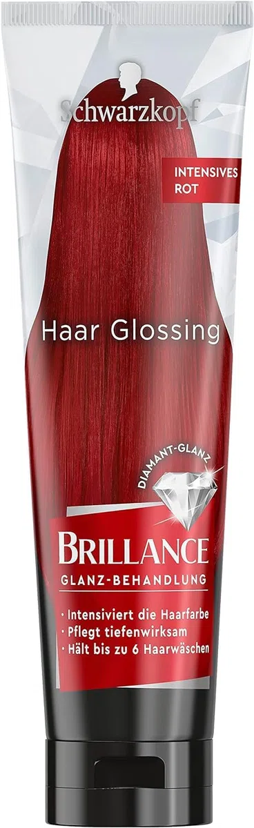 Brillance Glanz-Behandlung, Haar Glossing intesives Rot (6 x 150 ml), temporäre Haarfarbe, die wie eine Haarmaske angewendet werden kann, hält bis zu 6 Haarwäschen