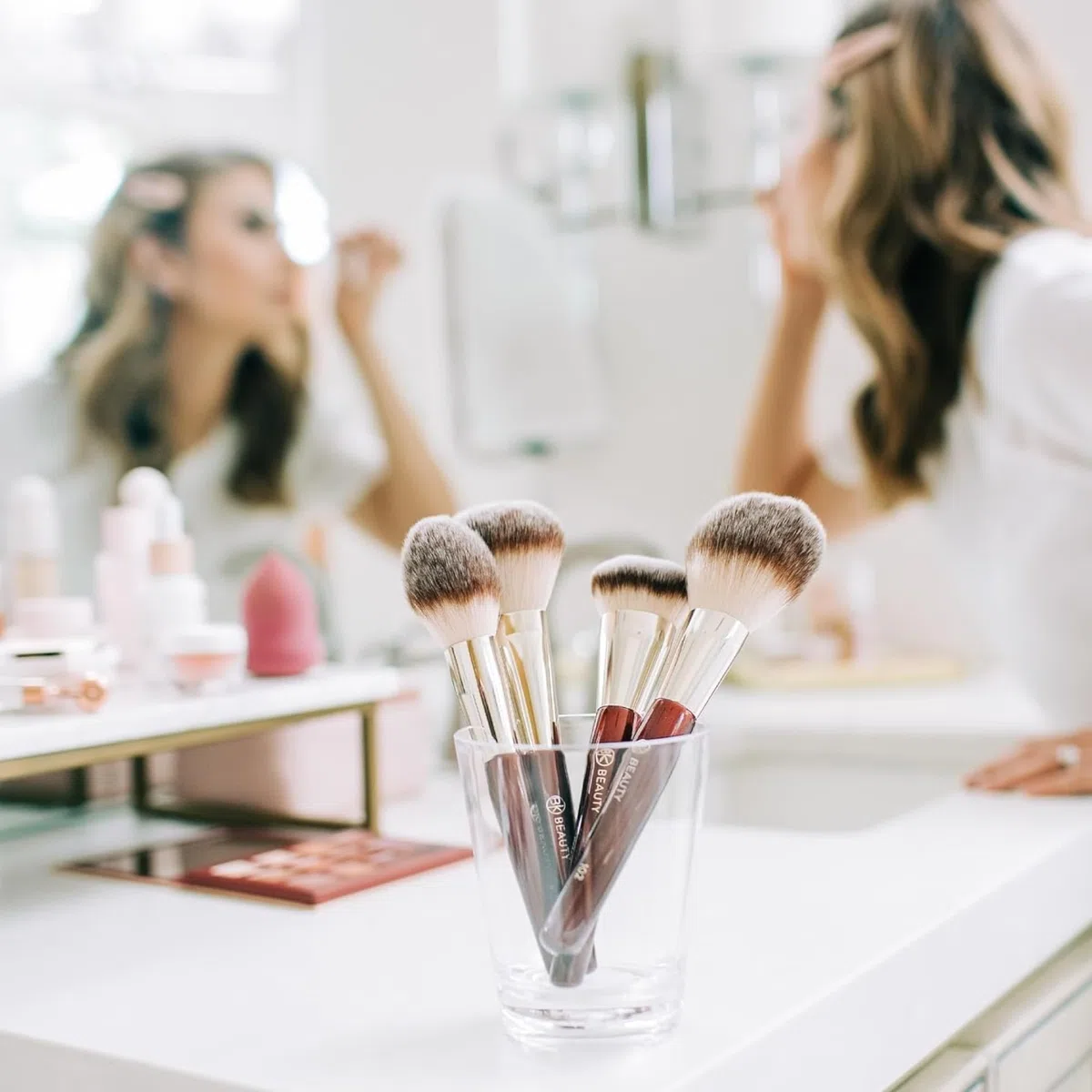 BK BEAUTY Essentials Gesichtspinsel-Set (4PC), 100% tierversuchsfrei, vegan, weichstes Make-up-Pinsel-Set mit 4 Gesichtspinseln
