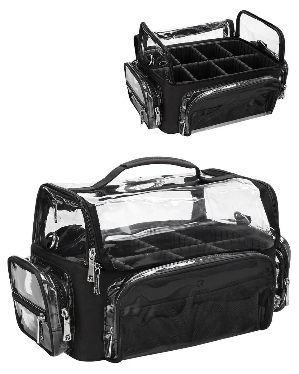 Relavel Makeup Pinseltasche – Professioneller, Extra Großer Pinselhalter für Makeup-Künstler, Reisekoffer mit Verstellbarem Riemen und Trennwänden