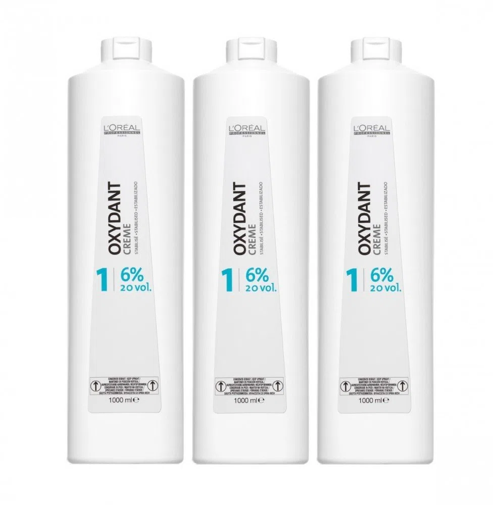 Loreal 6% Oxydant Creme 3 x 1000 ml H2O2 LP Peroxid 20 Vol. Oxidationscreme