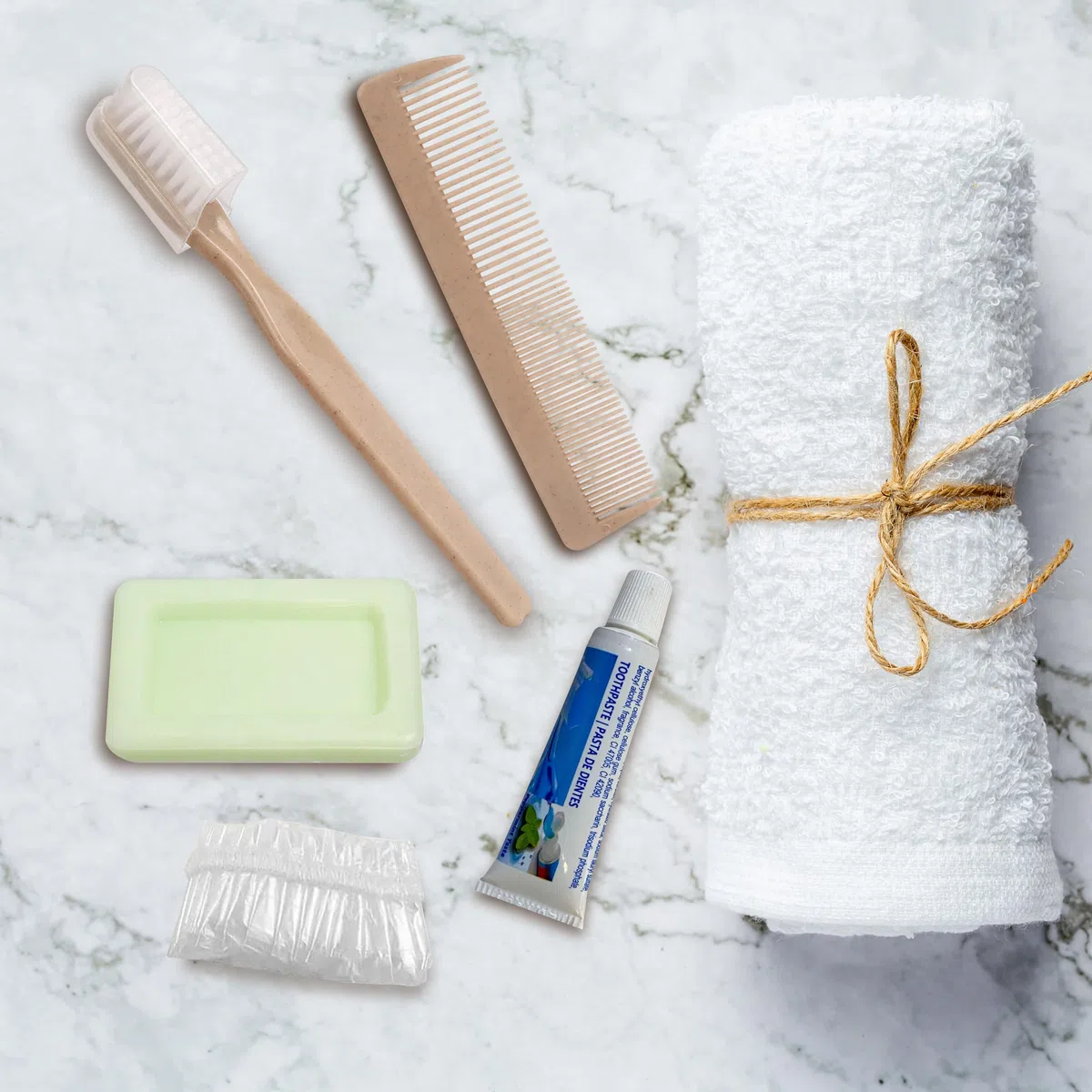 75 Sets Hotelbegrüßungssets, 5 Stück, 100 % umweltfreundlich, Kulturbeutel Bio Eco | persönliches Hygiene-Set Bio-Hotel | Hotelwillkommen-Set