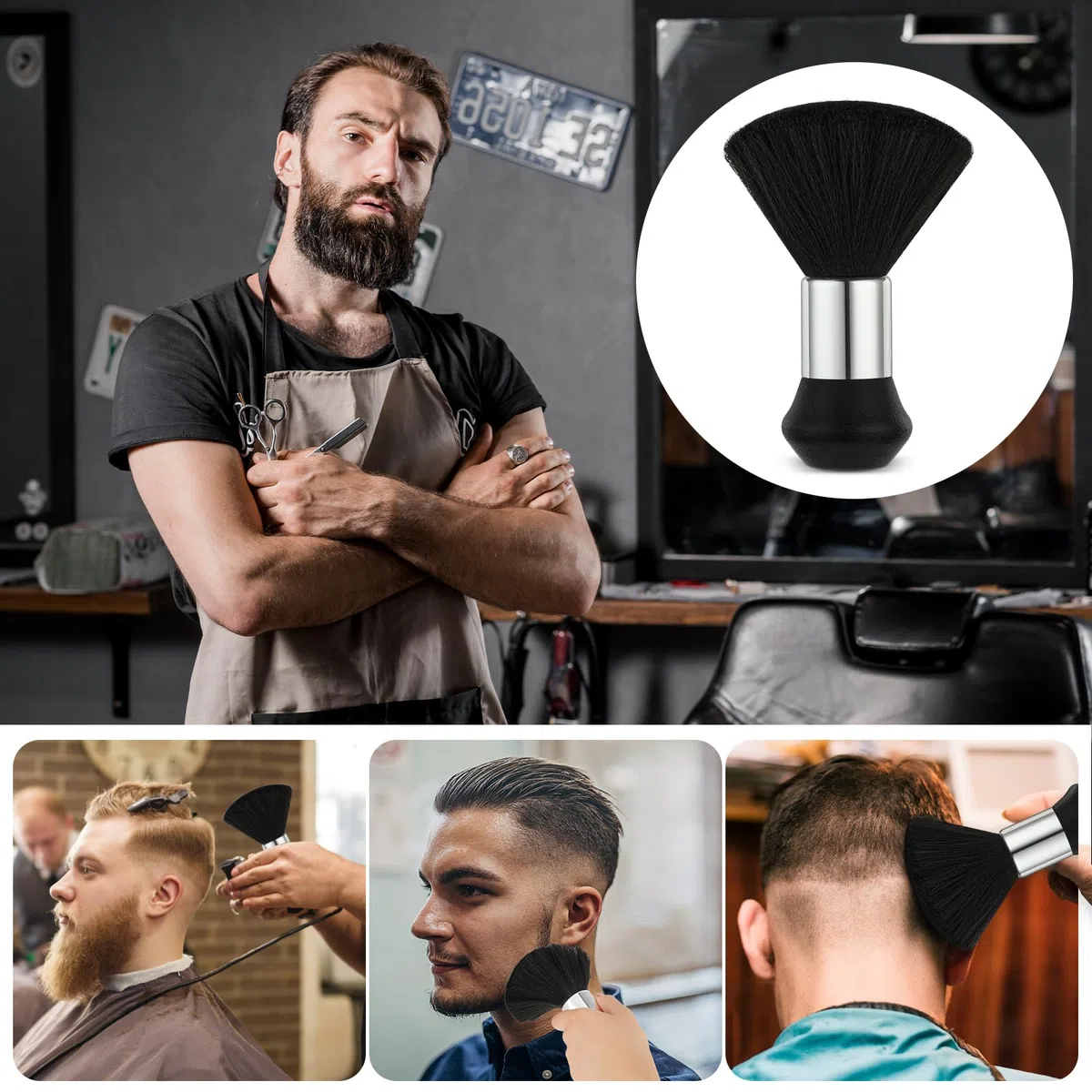 Friseur Bürste Nackenpinsel Friseur Salon Friseurbürste Friseurzubehör Nackenpinsel Mit Griff Barber Neck Duster Brush Professionelle Barber Brush Für Friseursalon Abbürsten Haaren