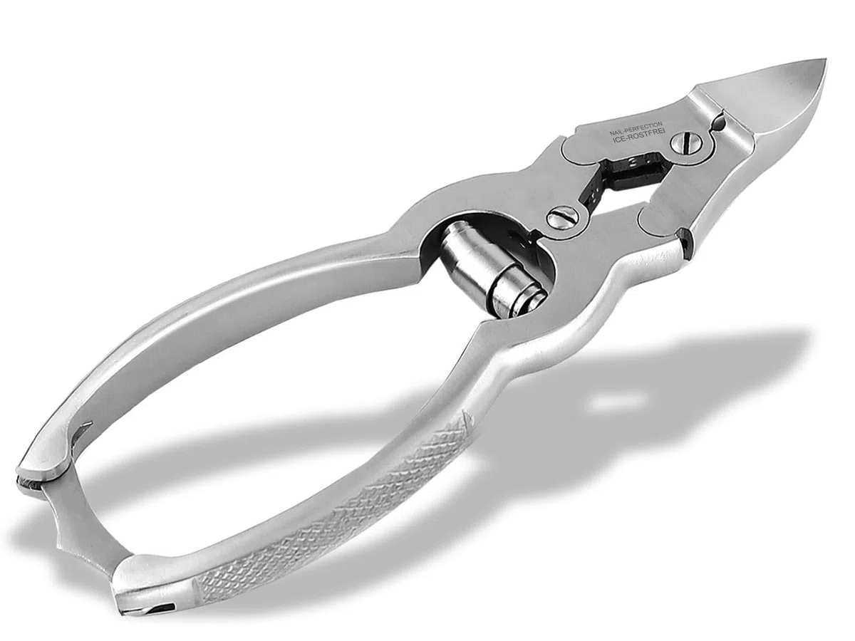 Nagelzange für dicke Fußnägel Profi Fußpflege Zange mit 2-facher Übersetzung aus Edelstahl 16 cm - Nagelschere mit scharfer Schnittfläche
