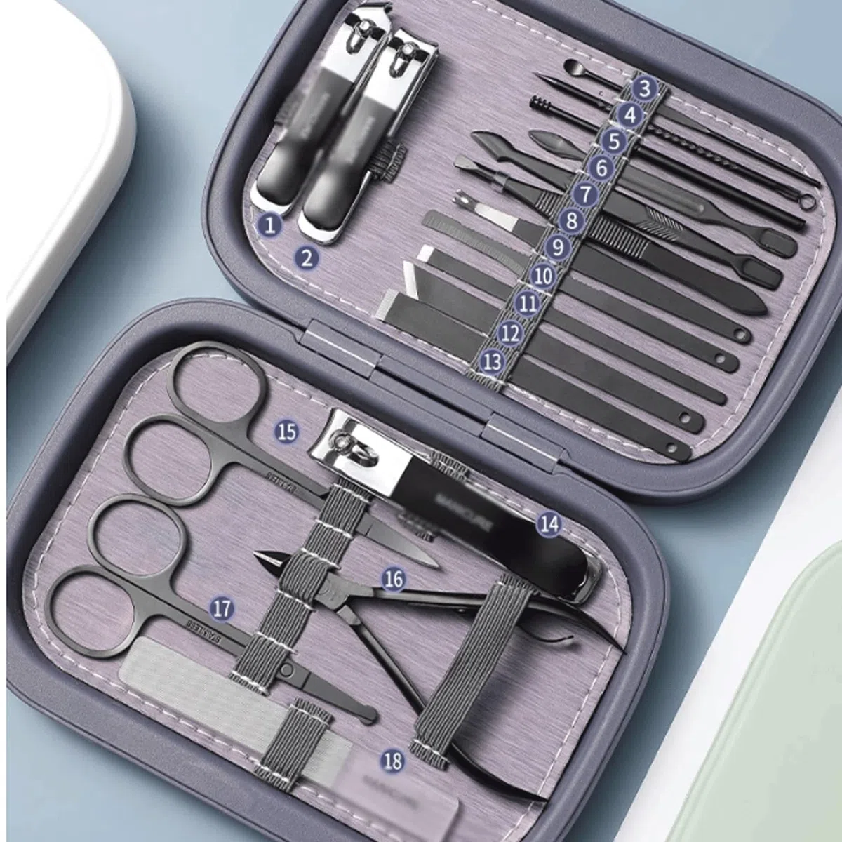 Nagelpflege-Set, Nagelknipser-Set for Herren, Nagelknipser for Zuhause, Original-Renovierungs-Fuß-Set, scharfe Schere, Körperpflege-Set | White