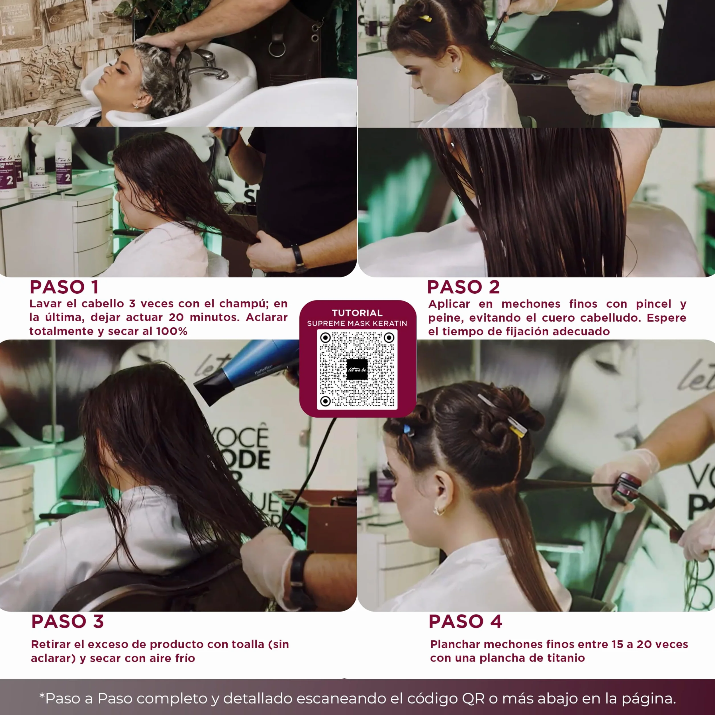 Let Me Be – Supremeliss Mask Keratin Straightening Kit, 2 in 1, Anti-Rückstände-Shampoo und Maske, Tiefenreinigung und 100% brasilianische Glättung, langanhaltend (2 x 500 ml)