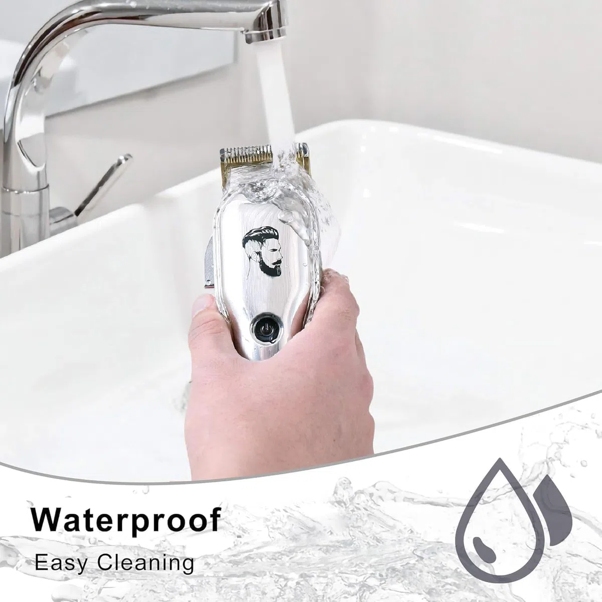 Hatteker Haarschneidemaschine Profi Haarschneider Herren Haartrimmer Bartschneider Barttrimmer Präzisionstrimmer Langhaarschneider Männer Wasserdicht IPX7